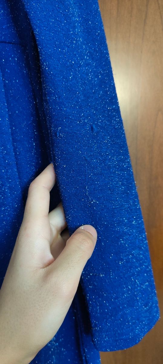 Vestito corto blu elettrico lurex