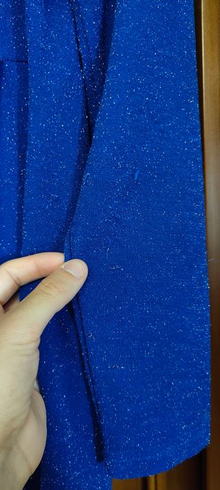 Vestito corto blu elettrico lurex