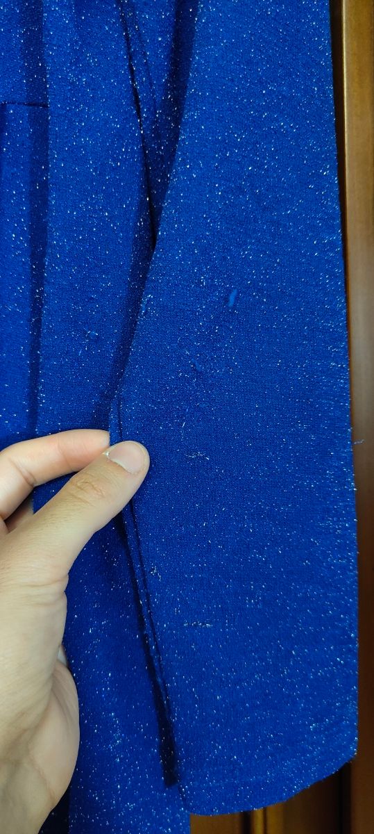 Vestito corto blu elettrico lurex