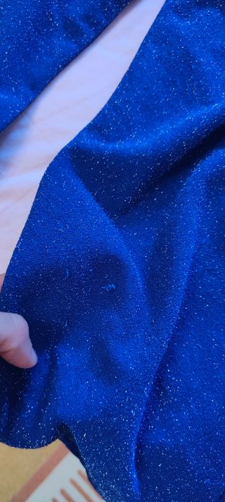 Vestito corto blu elettrico lurex