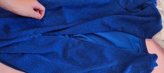 Vestito corto blu elettrico lurex