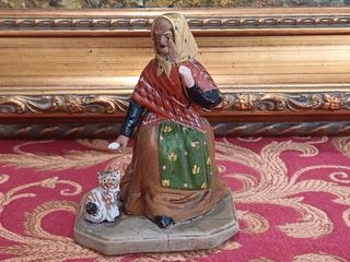 Lote figuras belen pesebre barro terracota antiguo