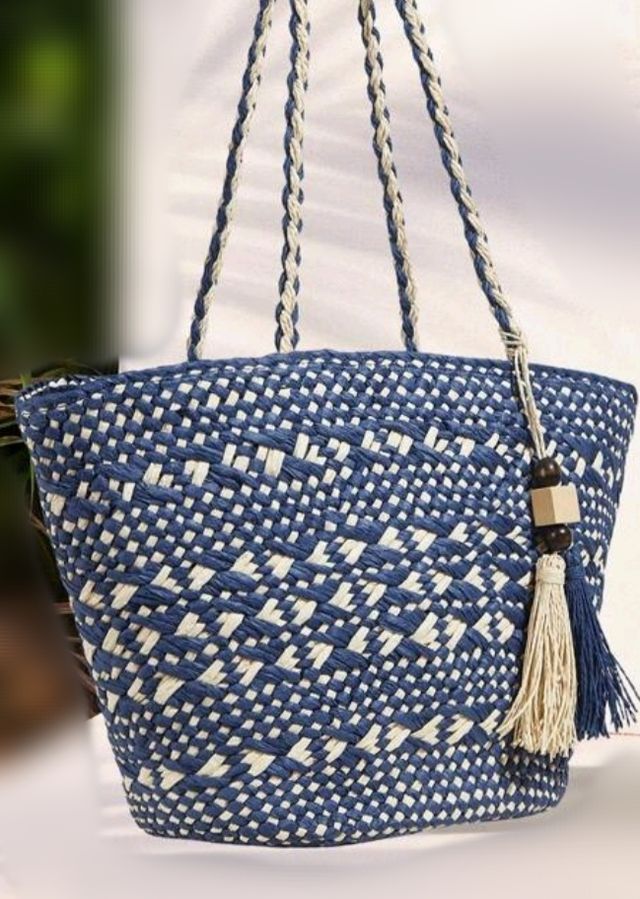 Cesta playa azul | Bolso tejido