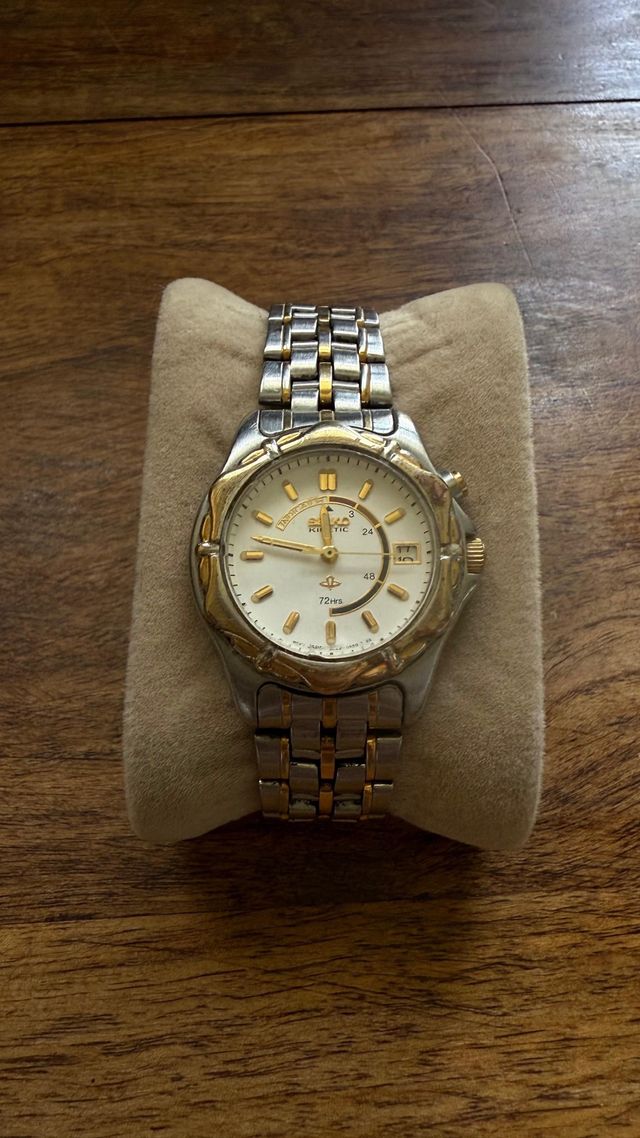 Reloj Seiko Kinetic dorado y plateado