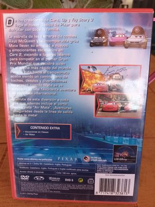 DVD de Cars Disney PIXAR precio 2 €.