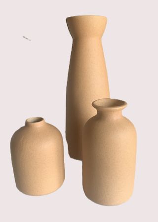 CEMABT Set di 3 vasi in ceramica marrone, piccoli