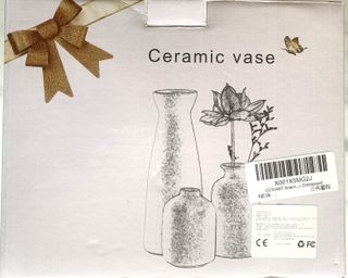 CEMABT Set di 3 vasi in ceramica marrone, piccoli