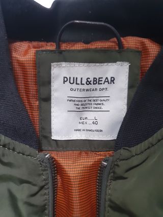 Chaqueta bomber Pull&Bear verde oliva - Talla L