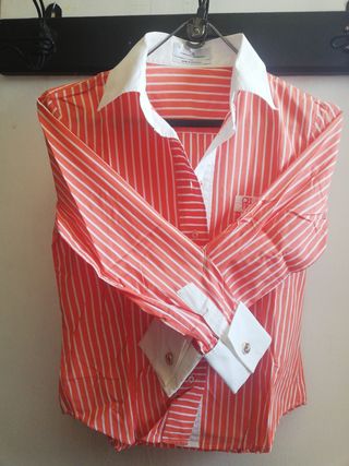 Camisa Carolina Herrera rayas naranja M