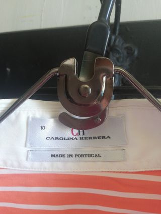Camisa Carolina Herrera rayas naranja M