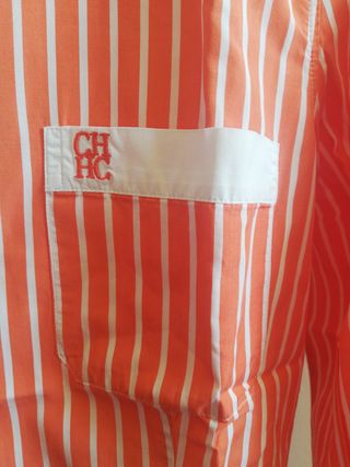 Camisa Carolina Herrera rayas naranja M