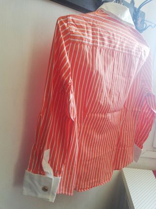 Camisa Carolina Herrera rayas naranja M