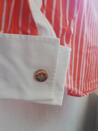 Camisa Carolina Herrera rayas naranja M