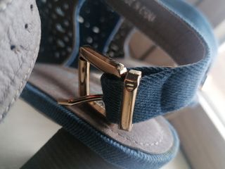 Sandali blu estivi con tacco 12