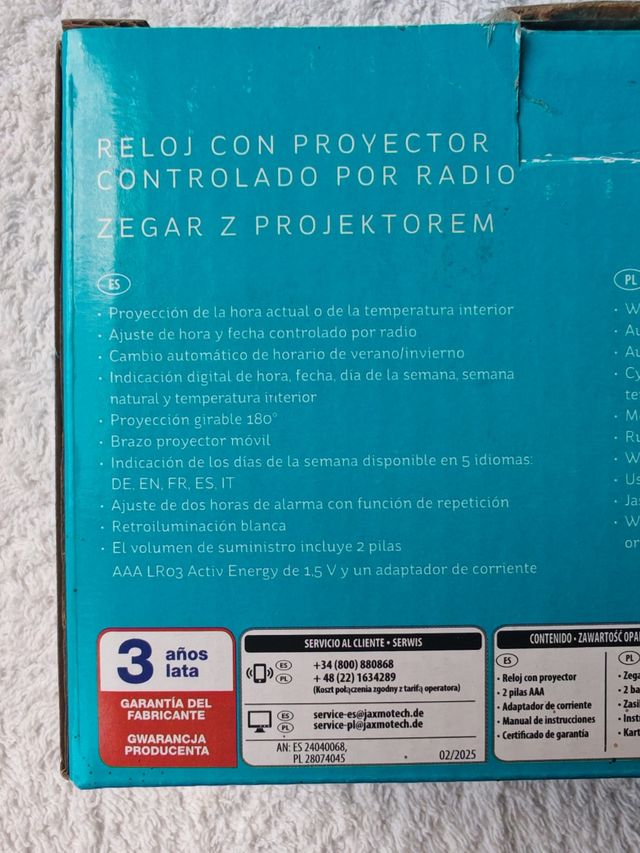 Reloj con Proyector al techo 