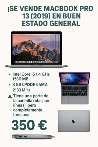 MacBook Pro 13" 2019 Gris Plata
