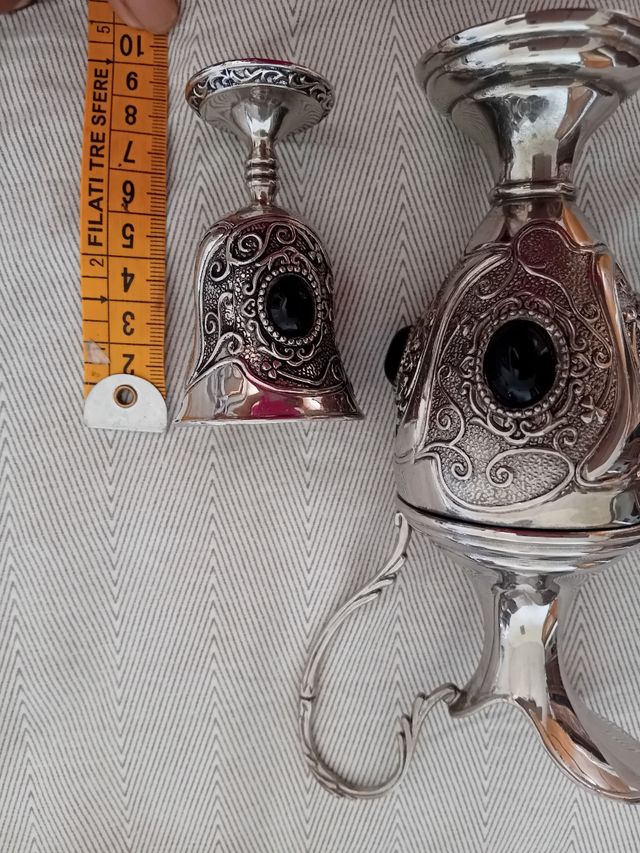 Set bicchieri vino vintage metallo vintage