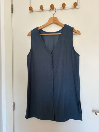 Blusa Bimani azul - sin mangas