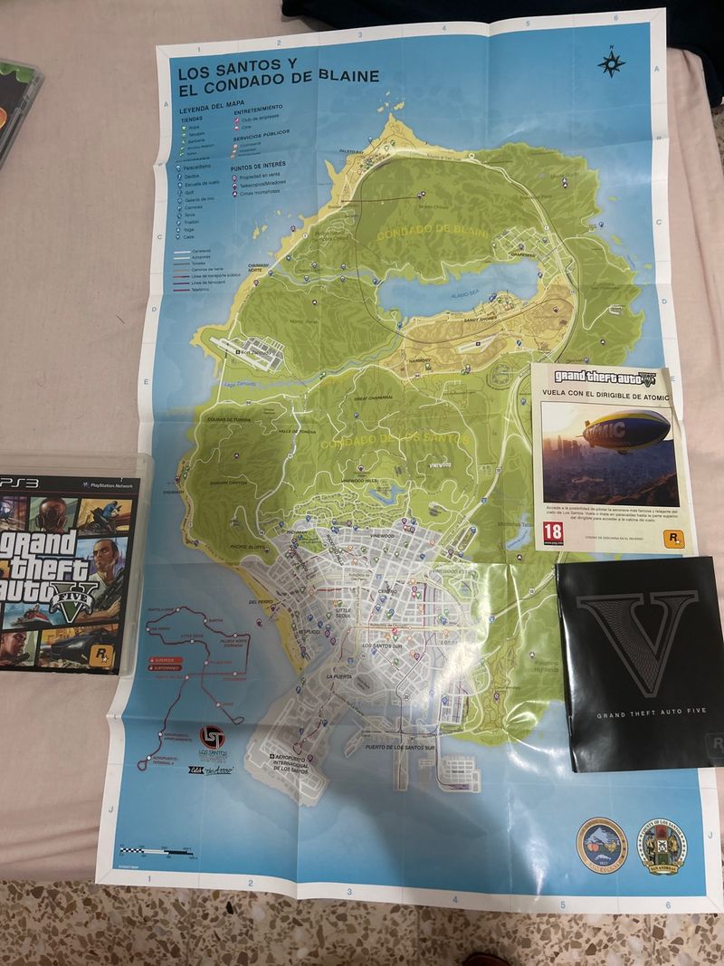 Imagen de GTA5 Map, Manual & Case - PS3 SIN DISCO