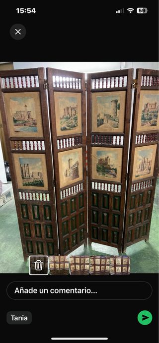 Biombo madera salon o biblioteca