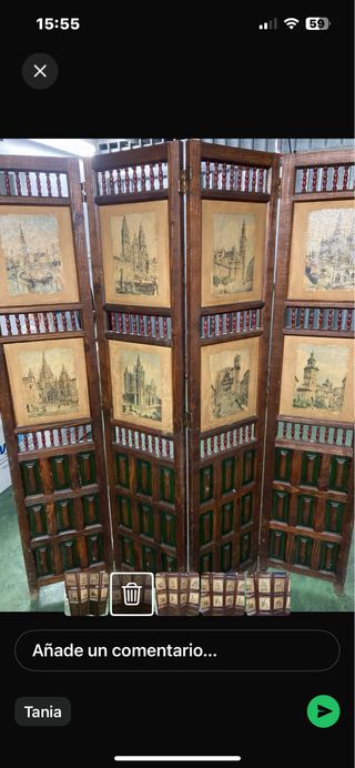 Biombo madera salon o biblioteca