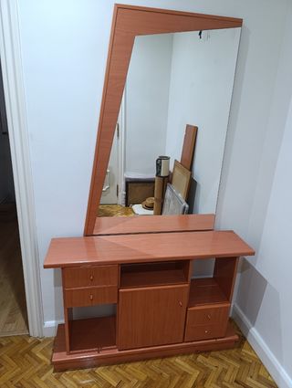 Mueble recibidor espejo - Madera