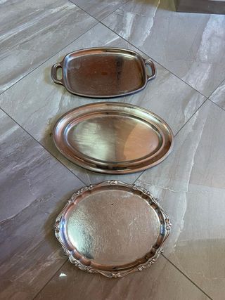 3 vassoi acciaio inox - ottime condizioni