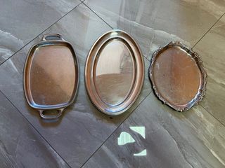 3 vassoi acciaio inox - ottime condizioni