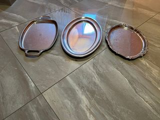 3 vassoi acciaio inox - ottime condizioni