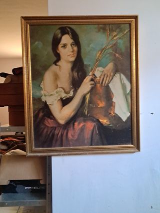 Cuadro vintage mujer - Dorado