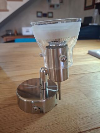 Faretto LED metallo e vetro argento