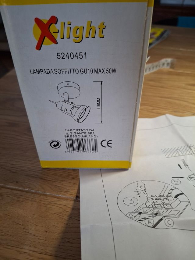 Faretto LED metallo e vetro argento