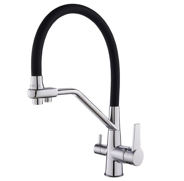 Grifo cocina 3 vías KEOKBON - Negro/Plata