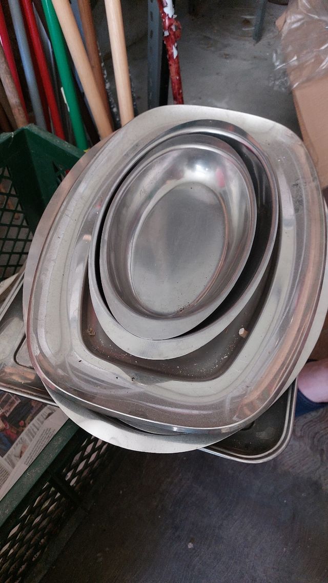 10 vassoi acciaio inox ristorante