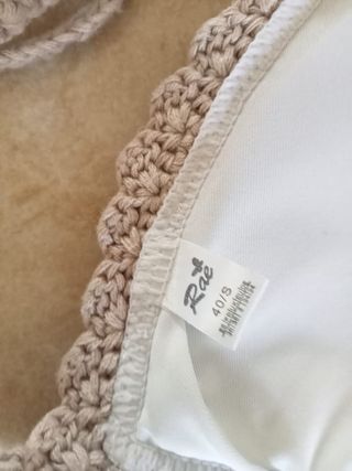 Bikini uncinetto Rae beige e marrone