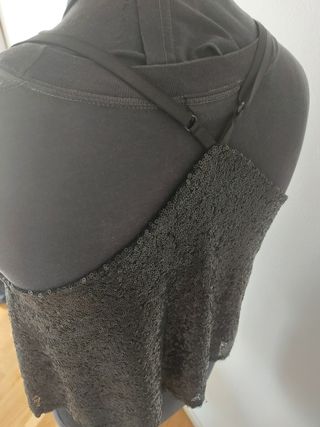 Top paillettes nero
