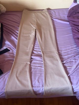 Pantalones campana beige talla S