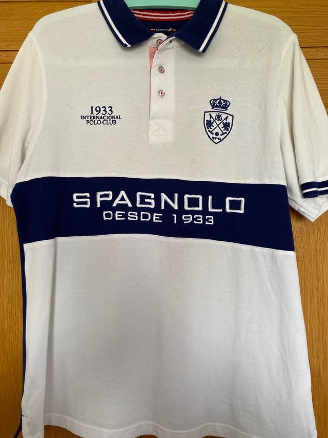 Polo Spagnolo - Blanco y Azul Marino