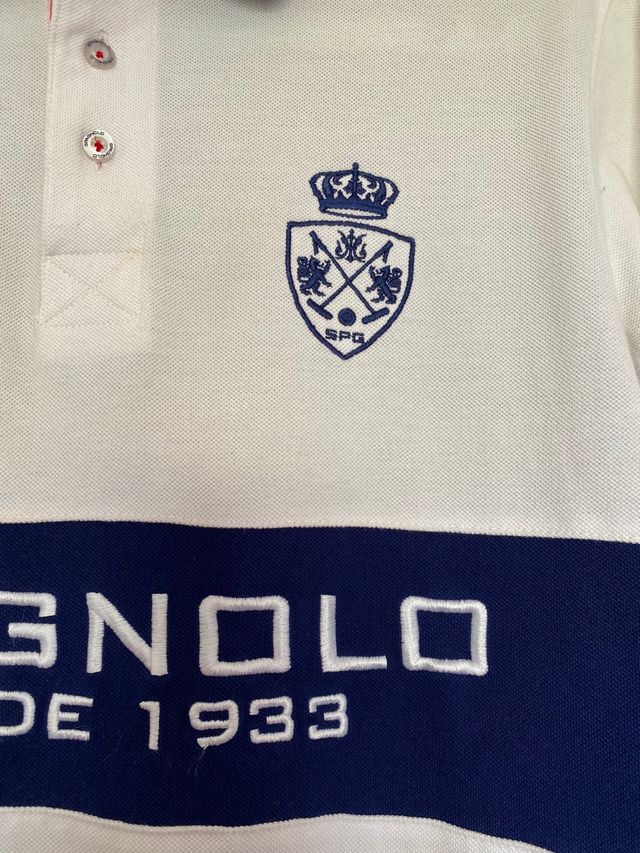 Polo Spagnolo - Blanco y Azul Marino