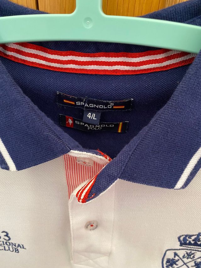 Polo Spagnolo - Blanco y Azul Marino