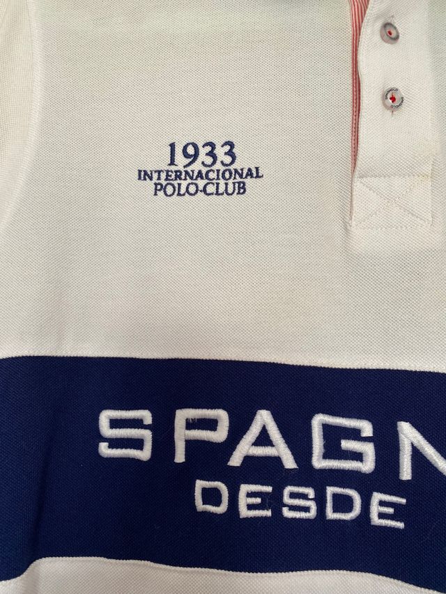 Polo Spagnolo - Blanco y Azul Marino