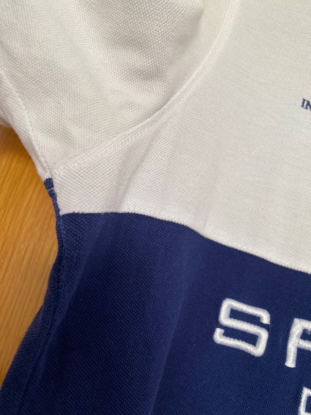 Polo Spagnolo - Blanco y Azul Marino