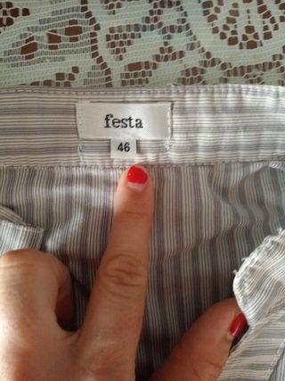 Camisa  premamá Festa rayas beige XL 46