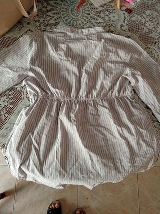 Camisa  premamá Festa rayas beige XL 46