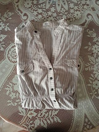 Camisa  premamá Festa rayas beige XL 46