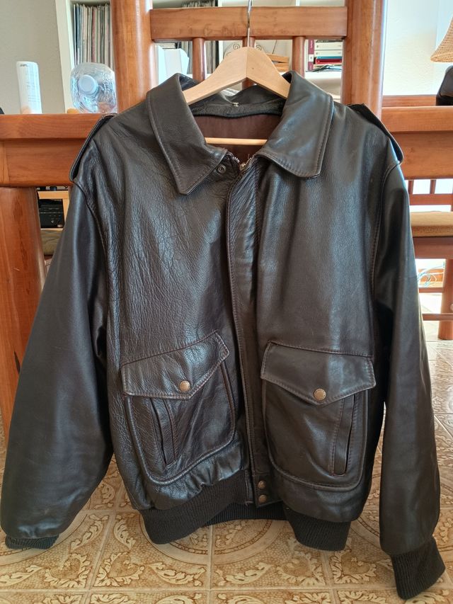 Chaqueta cuero marrón vintage