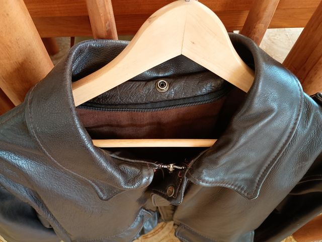 Chaqueta cuero marrón vintage