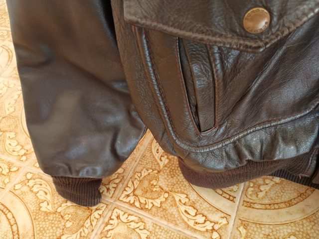 Chaqueta cuero marrón vintage