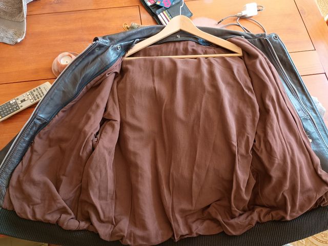 Chaqueta cuero marrón vintage