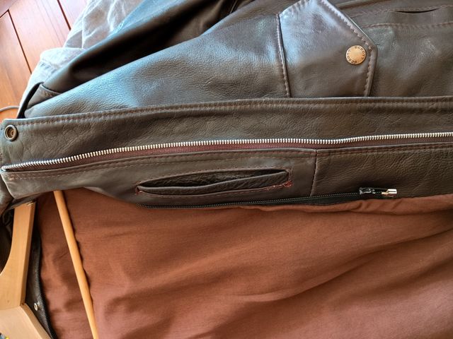 Chaqueta cuero marrón vintage